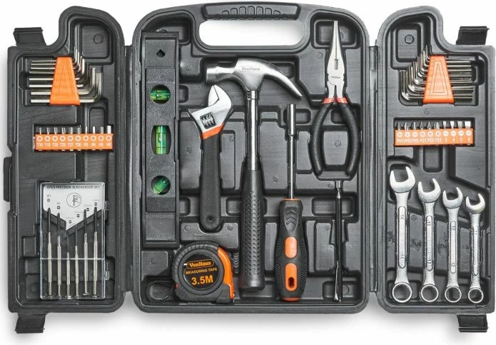 Set veglash VONHAUS 3500020, 53 copë, me kasë, e zezë