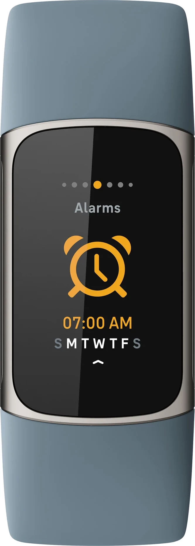 Smartwatch Fitbit Charge 5 FB421SRBU me GPS, NFC, SpO2, rezistent në ujë 50m, bateri deri 7 ditë, Platinum/Mineral Blue