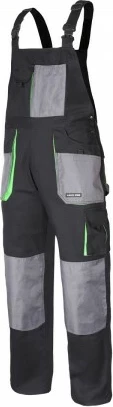 Pantallona pune me bretela LAHTI PRO L4060656, 100% pambuk, XL (56), zi-gri