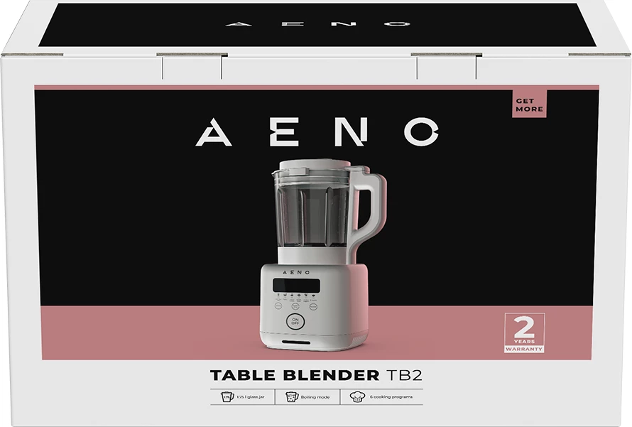 Blender tavoline-soupmaker AENO TB2 800 W, 1.75 L, 35000 rpm, gotim/zierje, gotë qelqi borosilikat, i bardhë