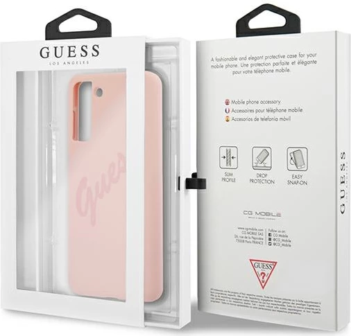 Mbështjellës Guess GUHCS21MLSVSPI për Samsung Galaxy S21+, silikon, rozë
