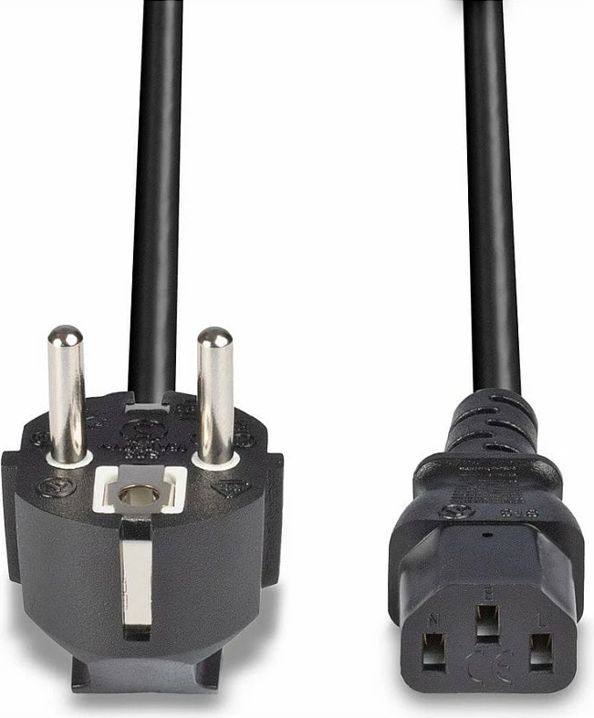 Kabllo rryme LINDY IEC-Netzkabel 3m Schuko-Winkelst. IEC320C13, e zezë