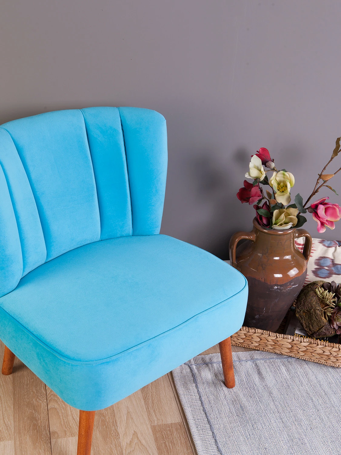 Karrige Wing Atelier del Sofa, Moon River, ngjyrë tyrkiz