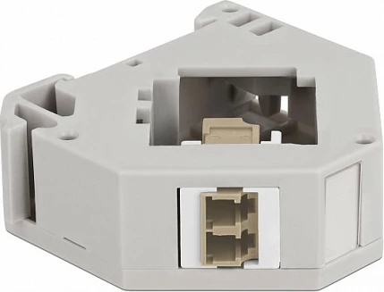 Adapter shinë DIN DeLOCK, Keystone LC Duplex femër-femër, bezhë/gri/bardhë