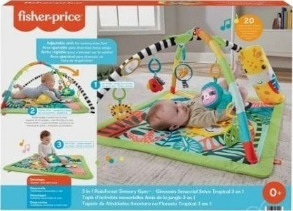 Tapet edukativ Fisher Price 3-në-1 Rainforest, Mattel HJW08, shumëngjyrësh