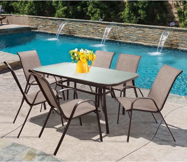 Set kopshti tavolinë & karrige Leon FH5206.02, 7 pjesë, të kafta