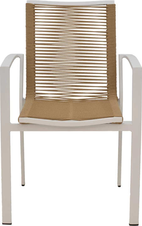 Karrige me krahë, alumini, tekstileni, ngjyrë natyrale, 57x63x83cm