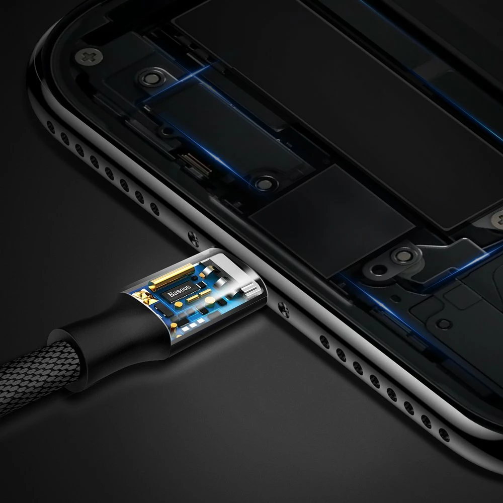 Kabllo Baseus Yiven USB në Lightning, 1.2m, e zezë