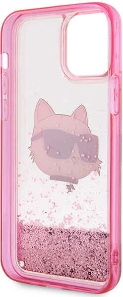 Mbështjellës Karl Lagerfeld KLHCP12MLNCHCP për iPhone 12/12 Pro 6.1", Glitter Choupette, rozë