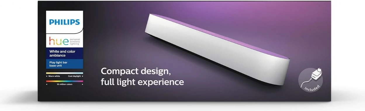 Llambë tavoline smart Philips Hue Play Light Bar, LED, Bluetooth, e bardhë