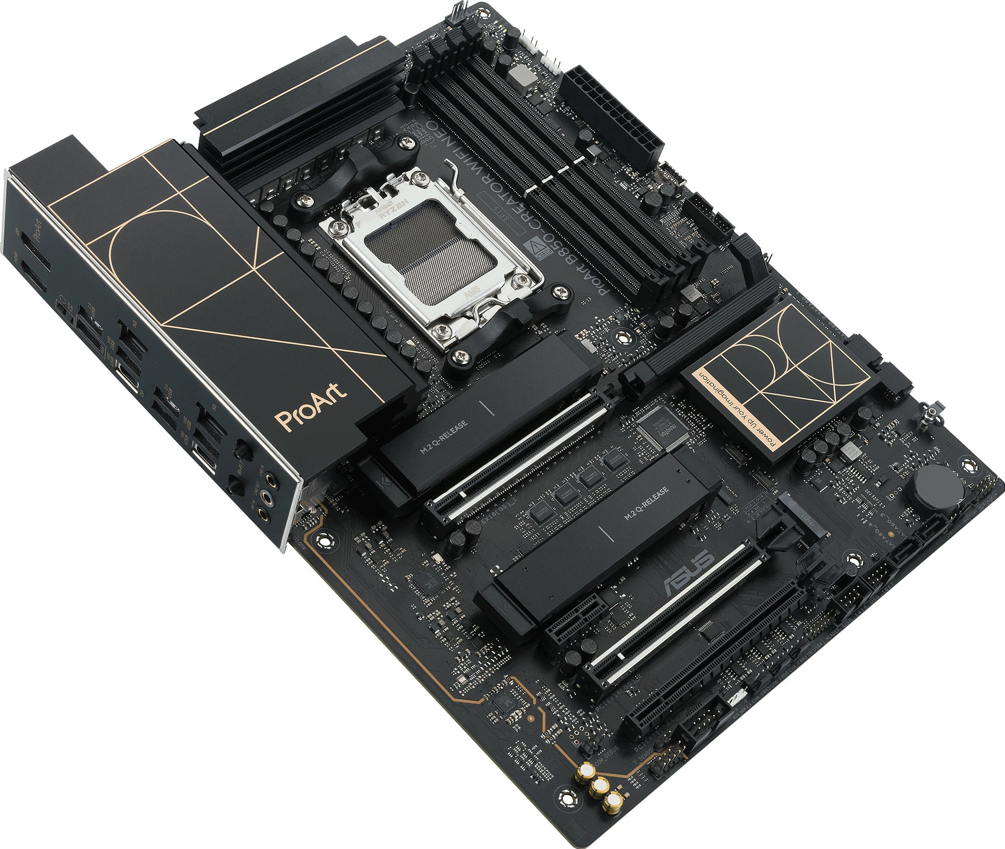 Pllakë amë ASUS ProArt B850-Creator WiFi Neo, Socket AM5, DDR5 256GB, PCIe 5.0, WiFi 7, e zezë me detaje ari
