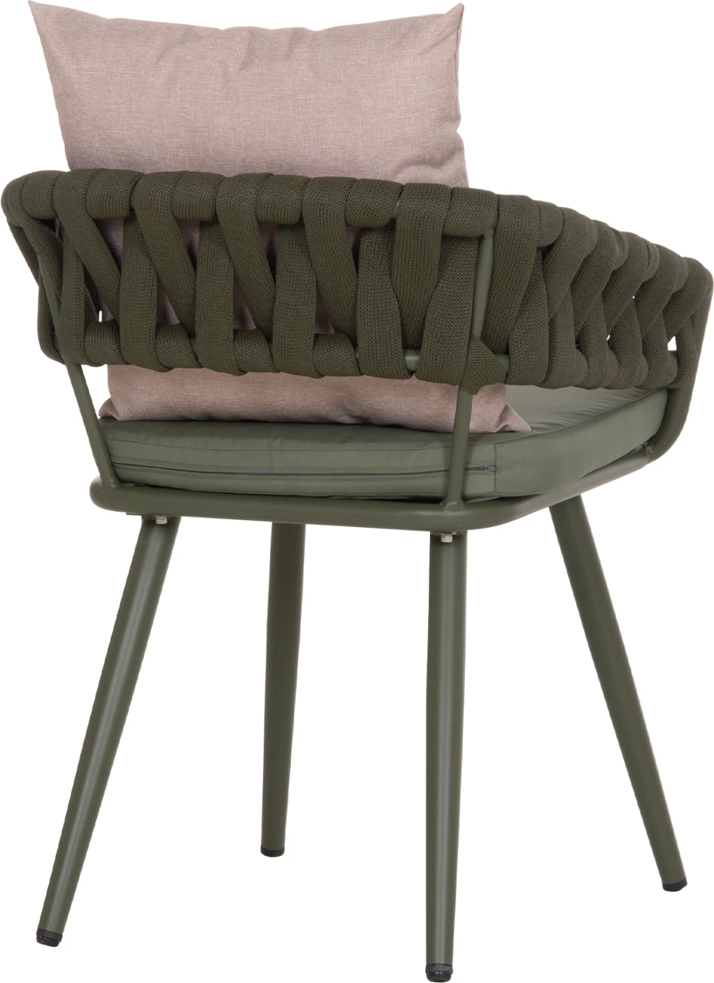 Fotel alumin CAMDEN, ulliri e errët, jastëk shpine ngjyrë kafe, 56x60x72-87cm