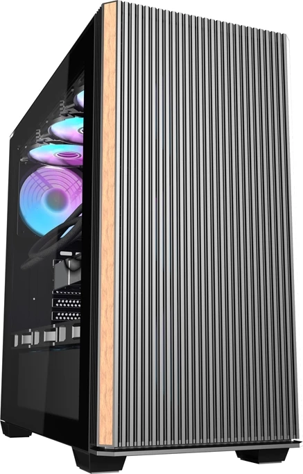 Kasë Darkflash DS900WS me 4 ventilatorë, Midi Tower, xham i temperuar, e zezë