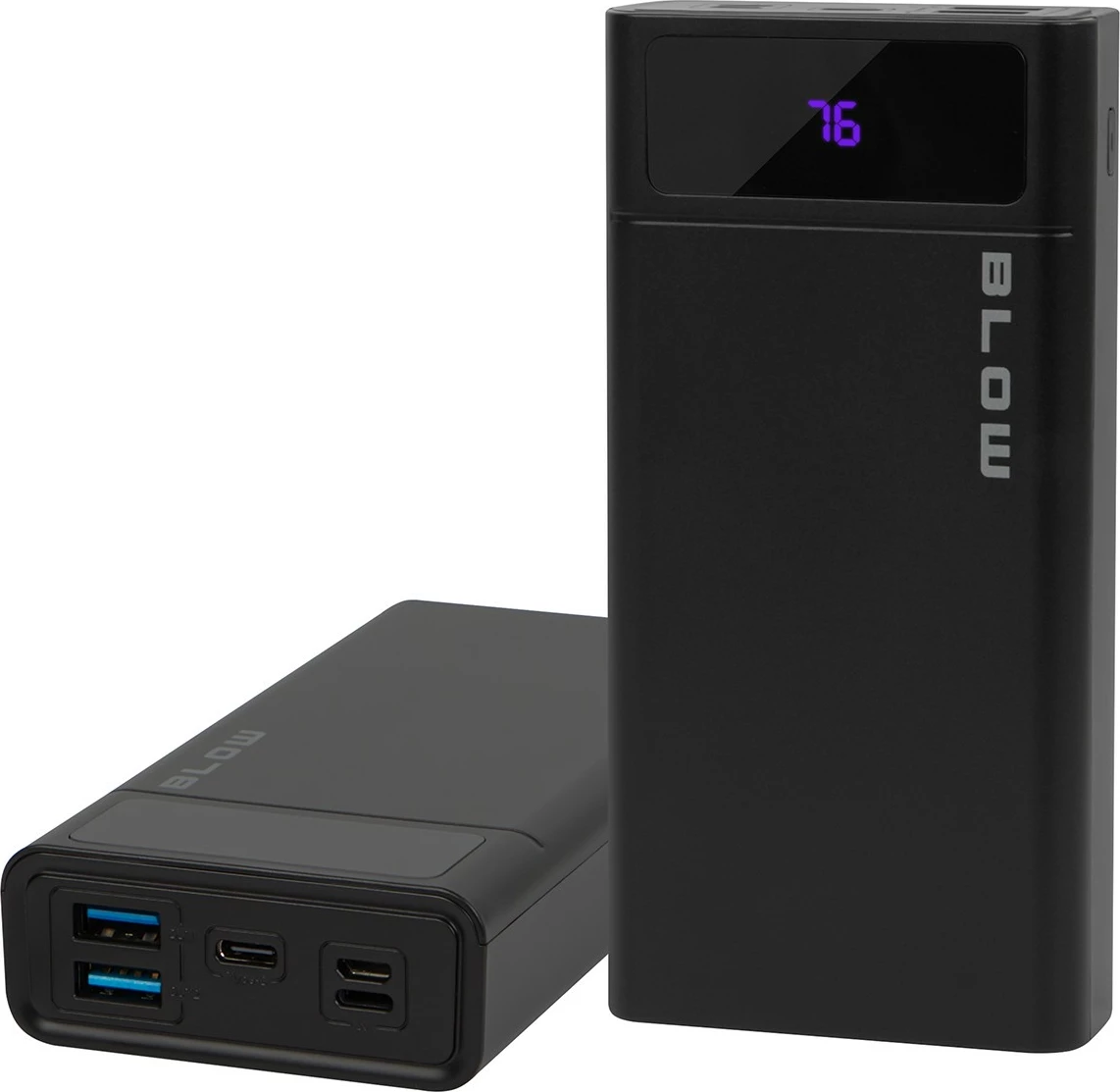 Power bank, BLOW PB20E 20000mAh QC 3.0 + PD 22.5W, USB-C + 2x USB-A, me ekran LED, e zezë