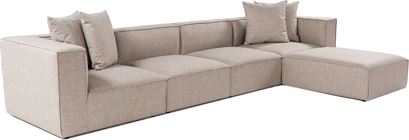 Këndare Sora, ngjyrë bezhë rëre, me pouffe, Atelier del Sofa