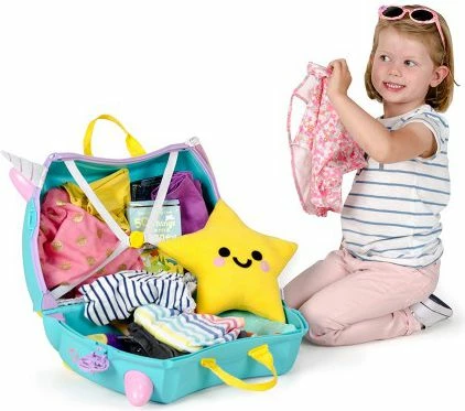 Valixhe për fëmijë Trunki Riding Unicorn TRU0109 18L, turkeze/kaltër