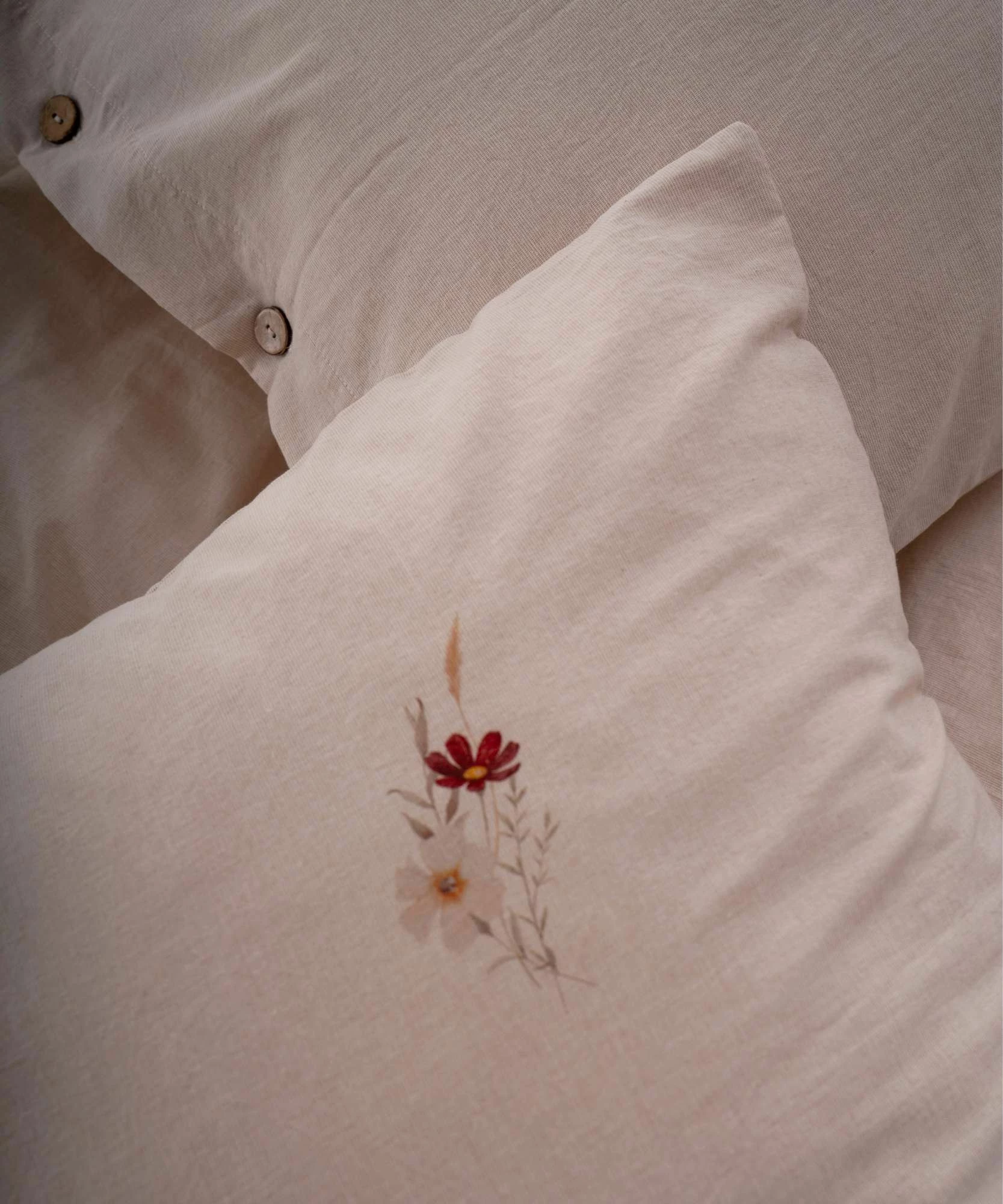 Set mbulesë për jorgan njëpersonësh, ngjyrë Dusty Rose, L'Essentiel Linge de Maison, Brise Printaniere