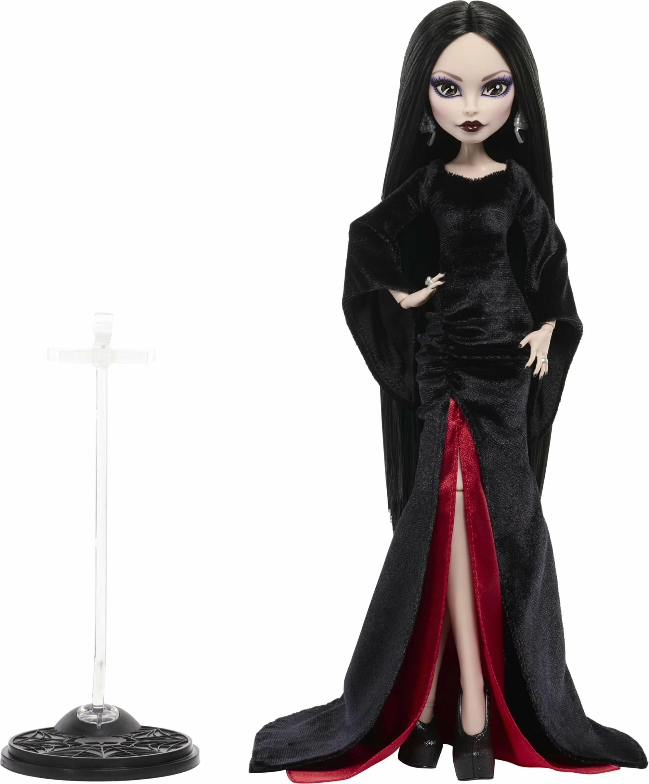 Kukull koleksionuese Mattel Monster High x Wednesday Morticia Addams JLK99, e zezë/kuqe