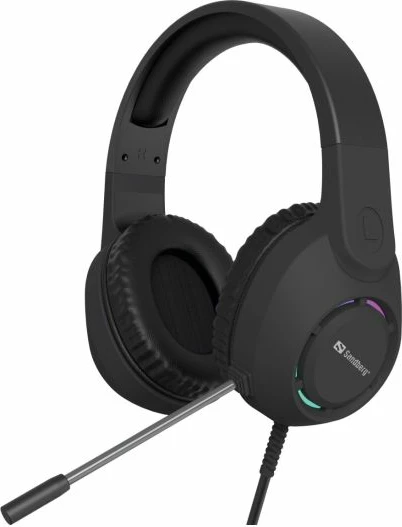 Kufje gaming USB SANDBERG BossBlaster 126-49, over-ear, mikrofon omnidireksional, LED multicolor, kabllo 2 m, të zeza