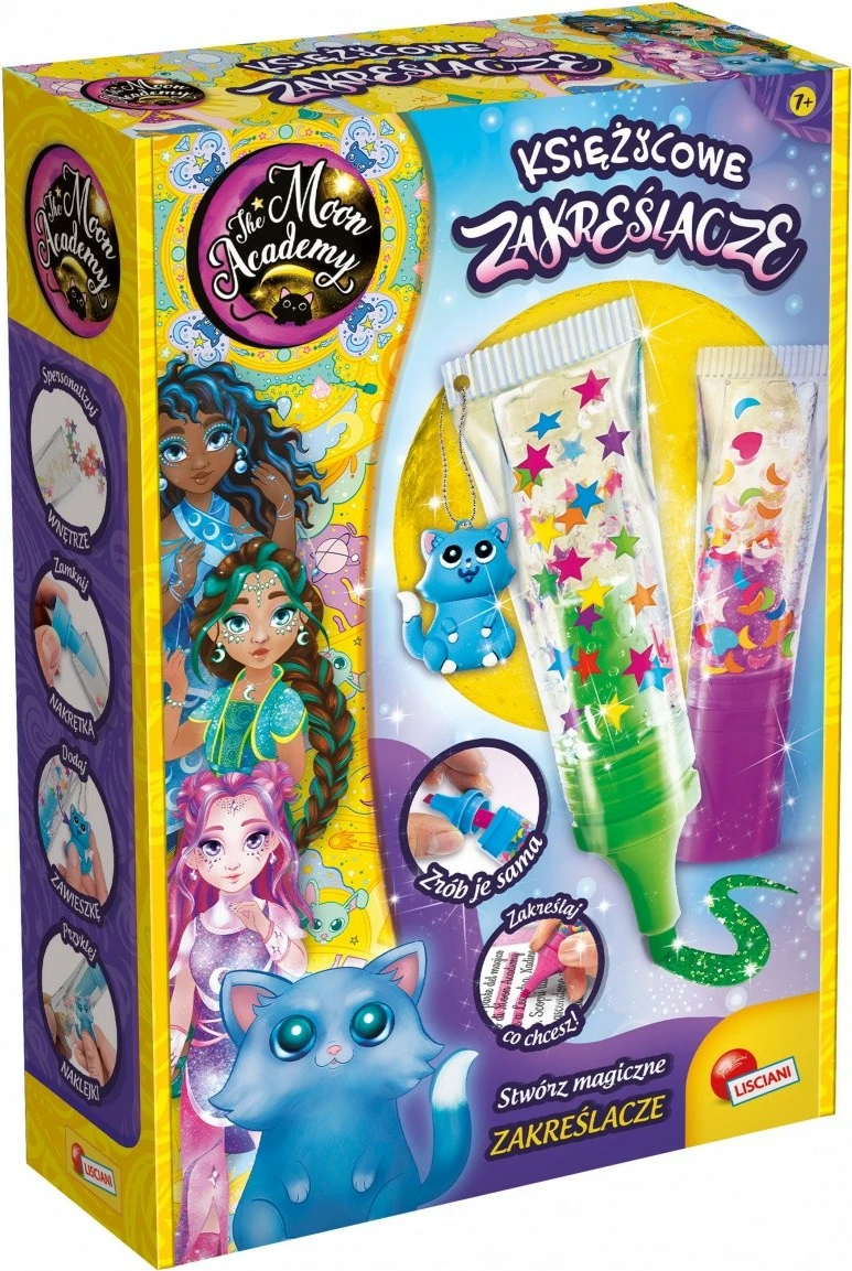 Set kreativ Moon Academy Moonlight Highlighters, Lisciani, për vajza, Multikolor