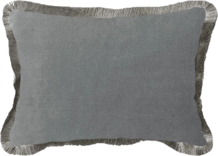 Jastëk dekorativ Argento, kadife, ngjyrë gri, 40x60cm