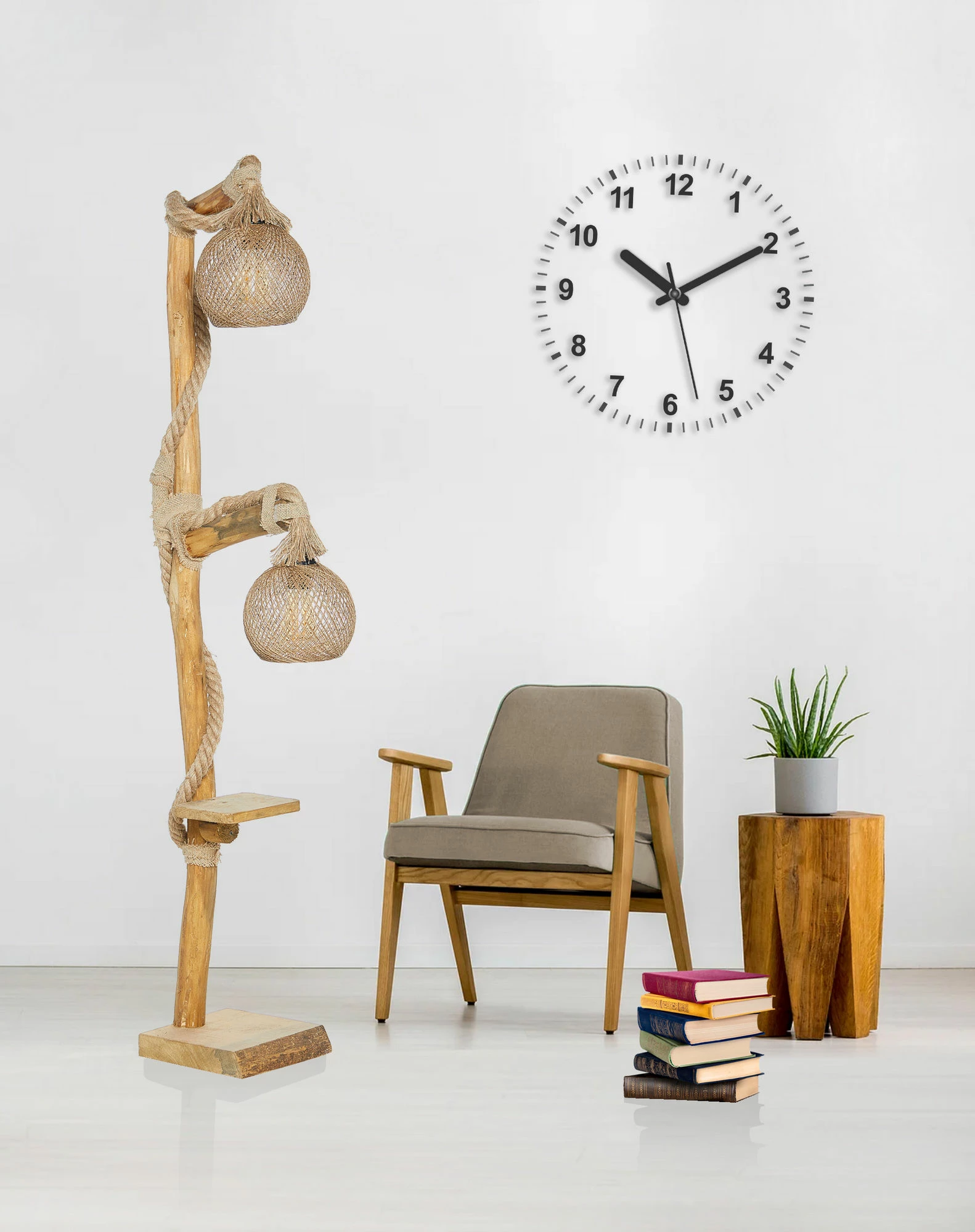 Llambë dyshemeje prej druri, dizajn pemë, ngjyrë natyrale, Arboretum, Opviq