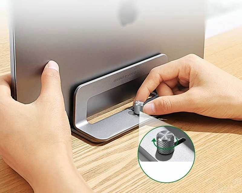 Mbajtëse vertikale për laptop Ugreen 20471B, e rregullueshme 12–26 mm, aliazh zinku, Silver, 1 copë