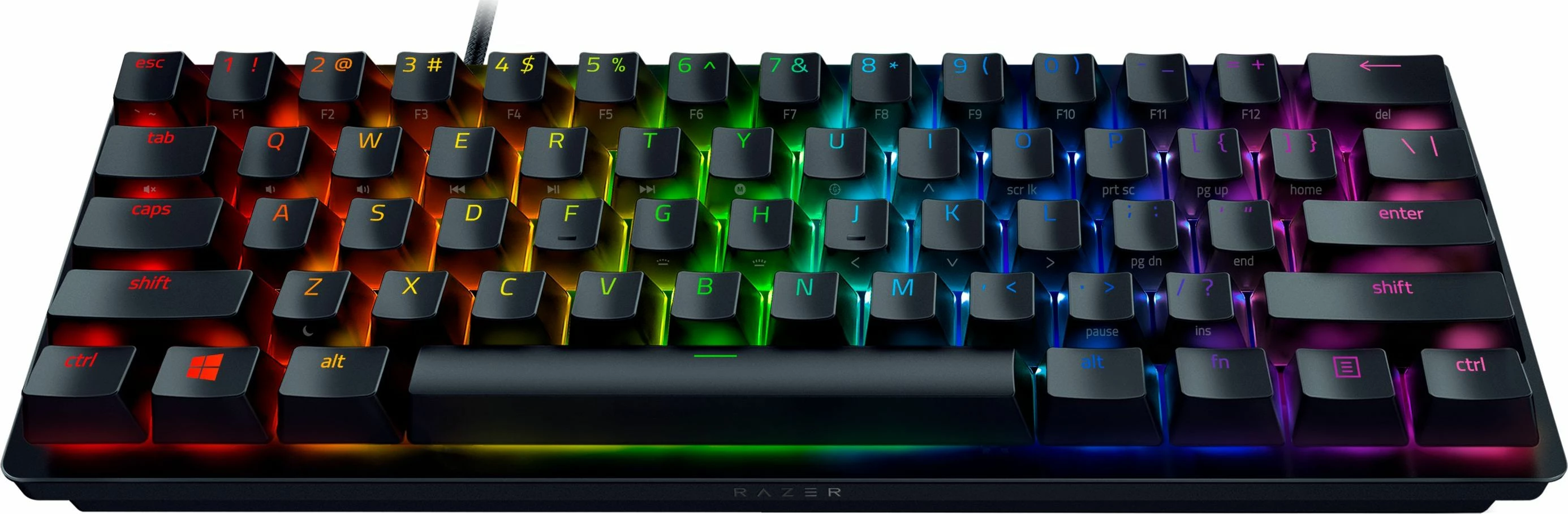 Tastierë gaming Razer Huntsman Mini RZ03-03390200-R3M1 60% mekanike Linear Optical Red, RGB, US layout, me kabllo Type-C, e zezë