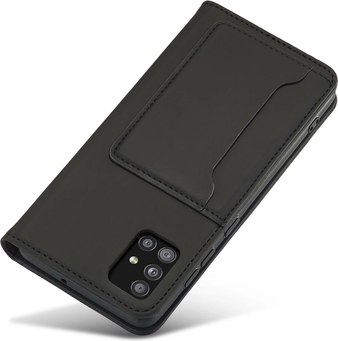Mbështjellës Hurtel Magnet Card Case për Xiaomi Redmi Note 11 Pro, me kapak, portofol dhe qëndrim, i zi