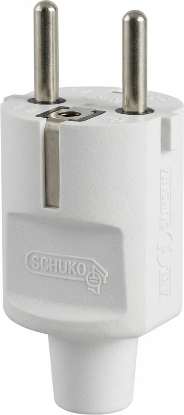 Steker elektrik ABL 1505, SCHUKO + FR/BE, IP20, TPE, gri