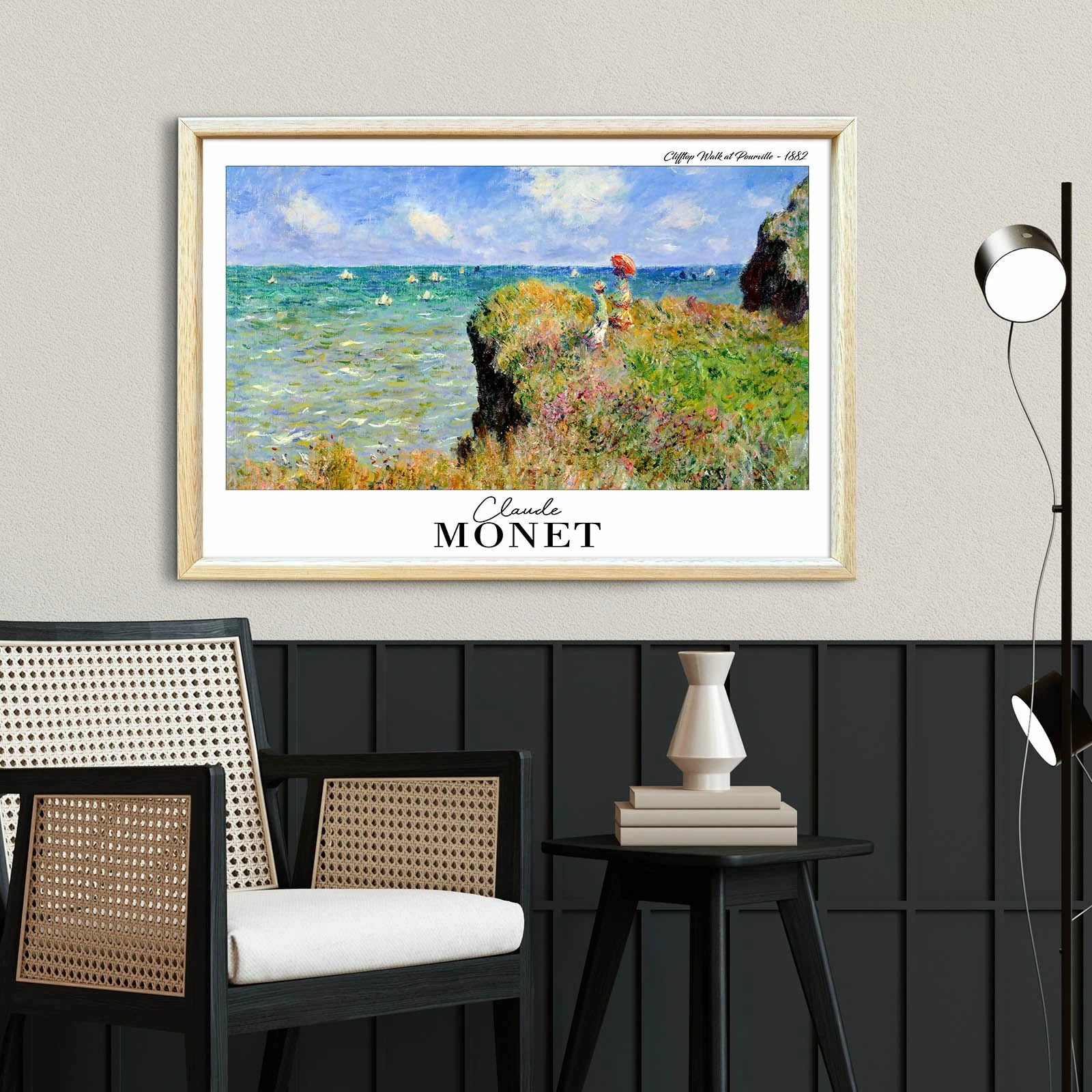 Pikturë dekorative me kornizë, Wallity, shumëngjyrëshe, 4262AHSMONET-004, 42x62cm