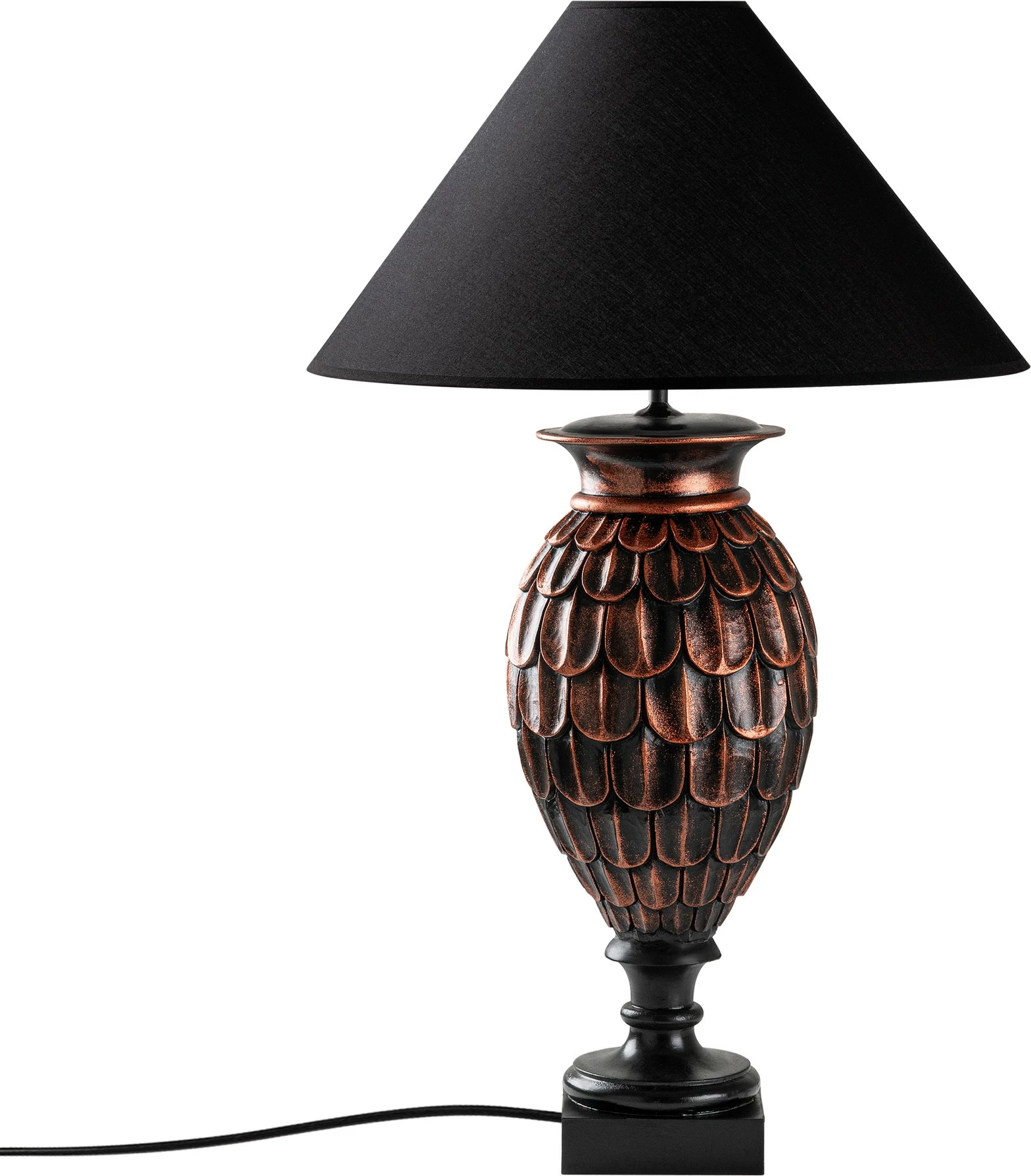 Llambë tavoline Opviq, ELEGANZE-5301, ngjyrë kafe dhe e zezë