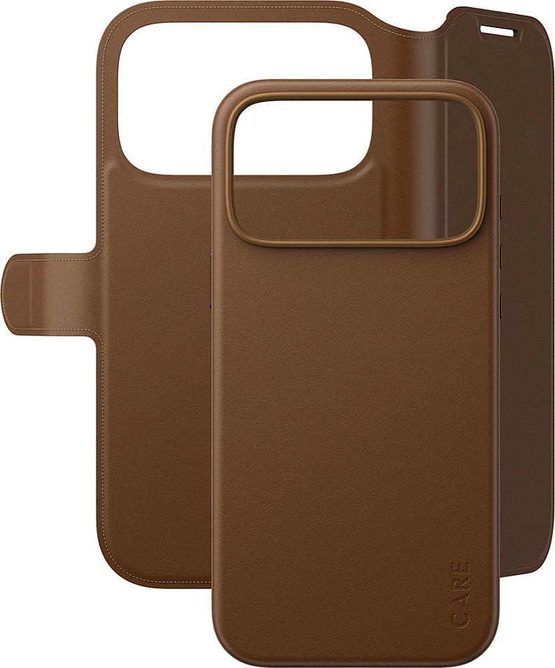 Mbështjellës me portofol PanzerGlass CARE Tango 2-in-1, MagSafe, për iPhone 17 Pro Max, kafe