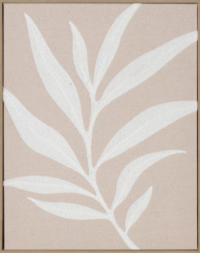 Pikturë dekorative wildflower, pëlhurë liri, kornizë druri natyral, 40x50x3 cm