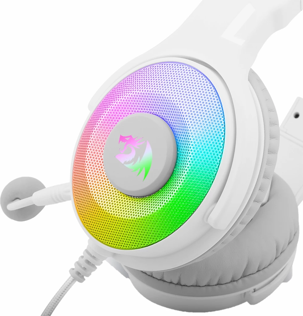 Kufje gaming Redragon Pandora 2 H350W-RGB, 50mm, 3.5mm + USB, RGB, surround, e bardhë