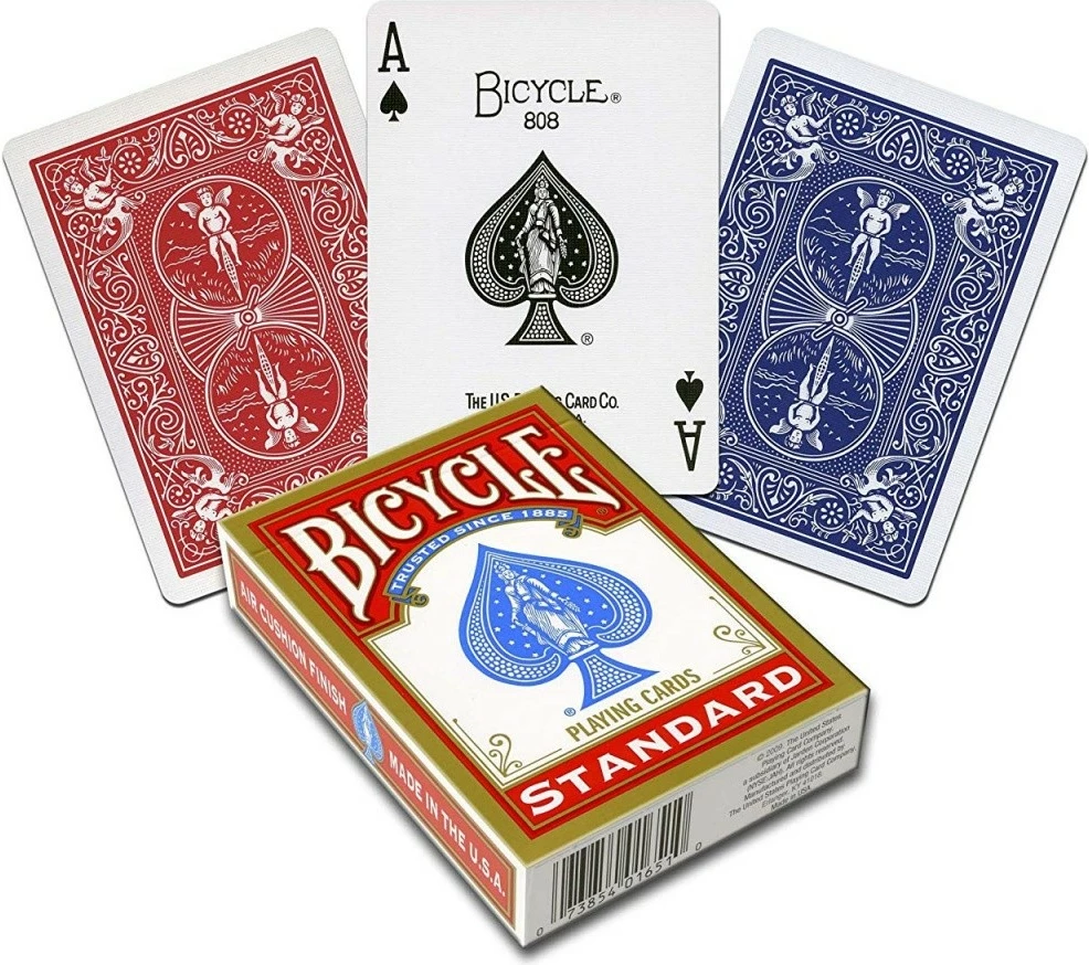 Letra loje Bicycle Rider Back Standard, 54 copë, për poker/magji, ngjyrë e kuqe ose blu
