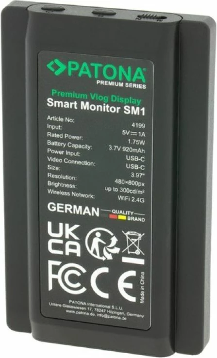 Monitor i mençur për smartphone PATONA, i zi