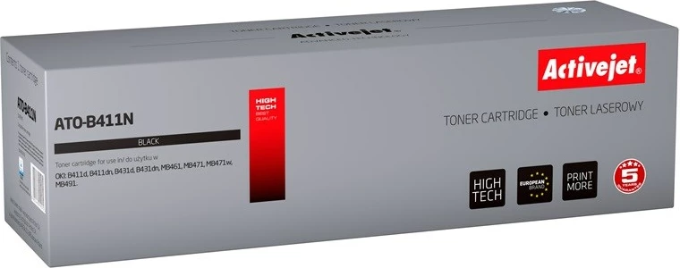 Toner zëvendësues Activejet ATO-B411N për printer OKI, i zi
