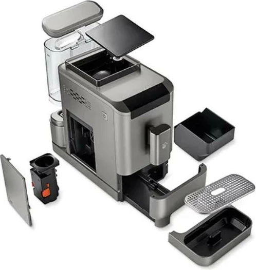 Ekspres kafeje automatik, Tchibo, Esperto2 Caff 618791, 19 bar, mulli çeliku konik, depozitë ujit 1.4L, kontejner kokrrash 300g, Silver