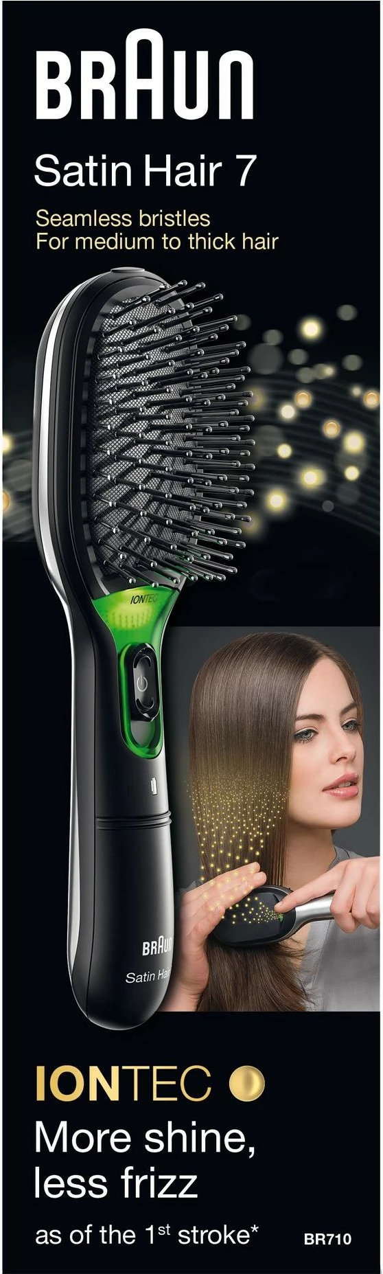 Krehër paddle Braun Satin Hair 7, i zi