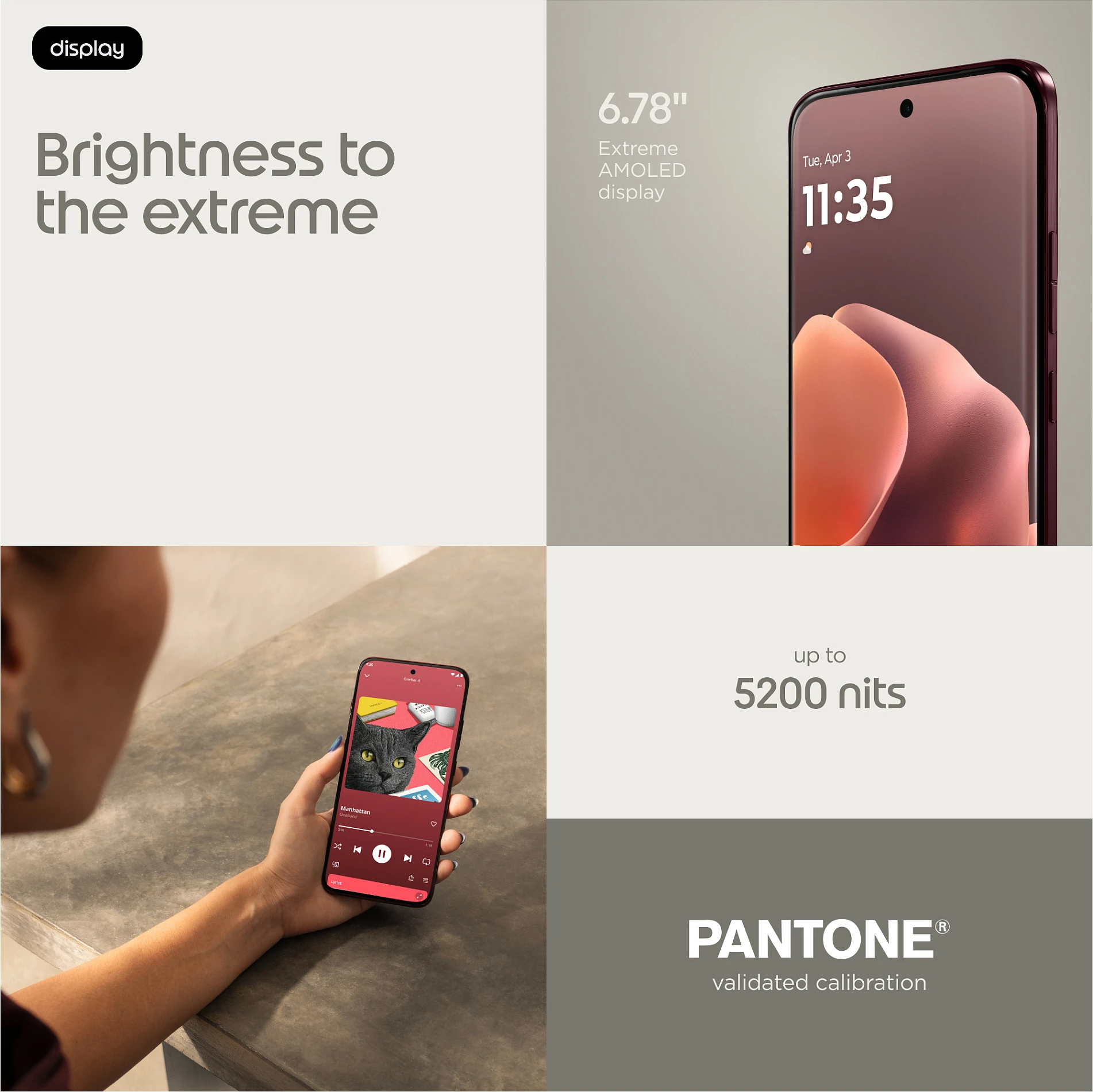 Celular Motorola Edge 70 Pro, 8GB RAM, 256GB, Zinfandel