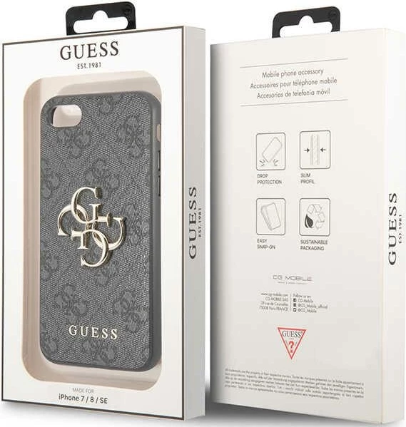 Mbështjellës Guess GUHCI84GMGGR për iPhone 7/8/SE 2020/2022, hardcase, gri