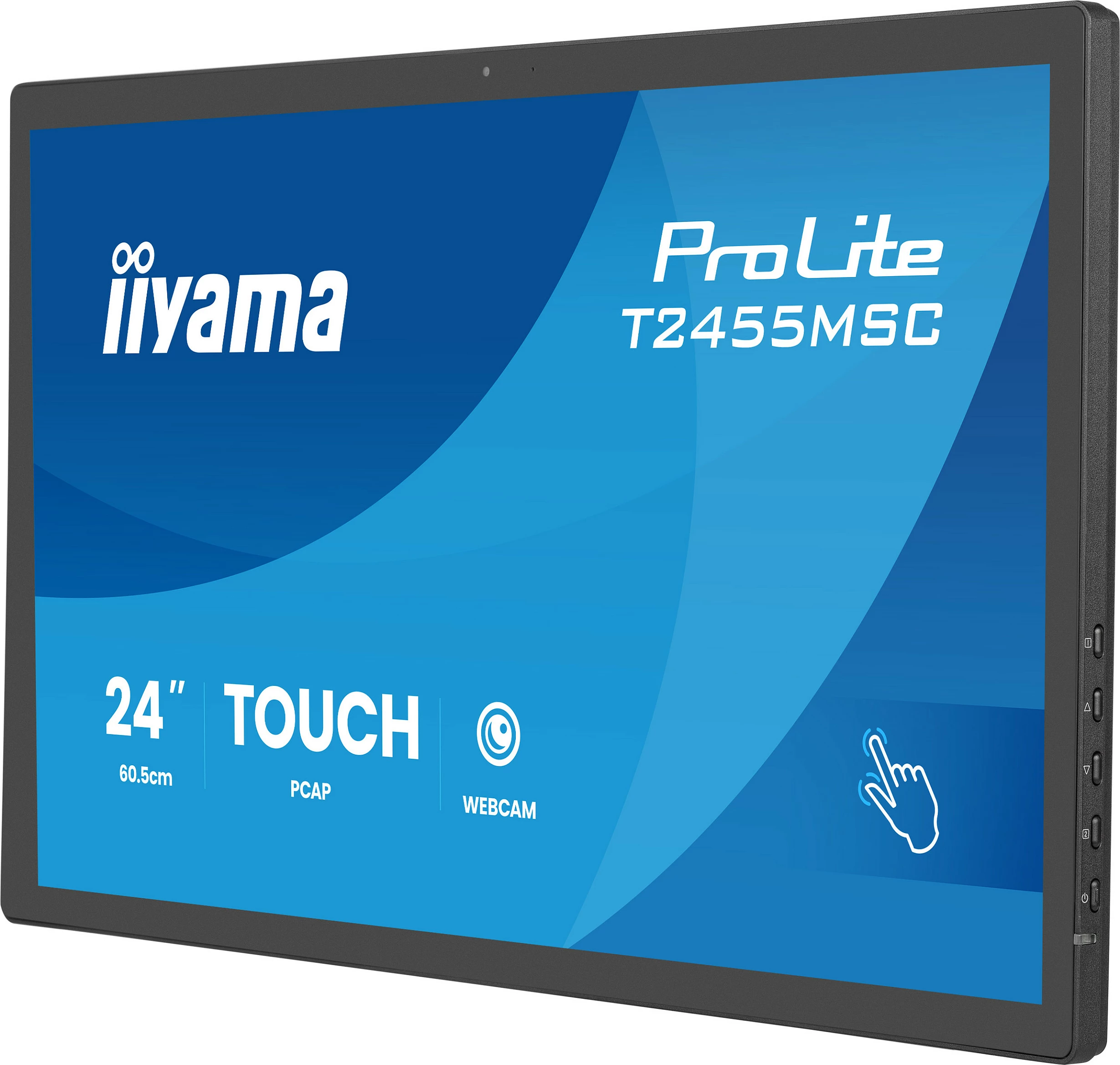 Monitor touch iiyama ProLite T2455MSC-B2, 23.8" IPS Full HD, 10-point PCAP, 360 cd/m², 120 Hz, me webcam, i zi