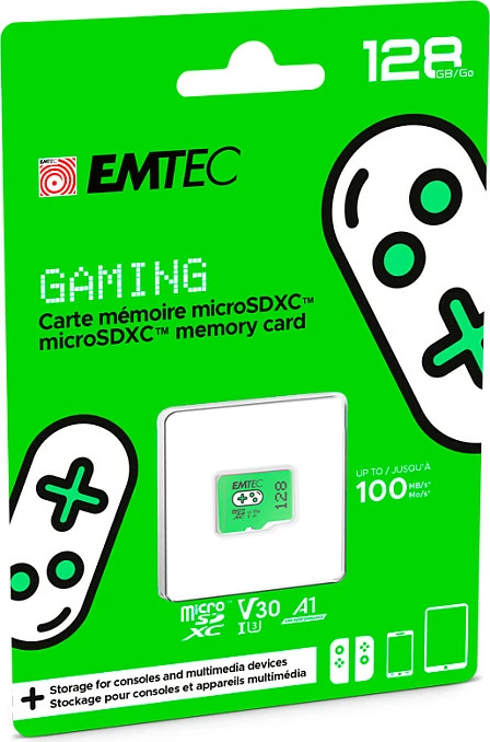 MicroSDXC EMTEC ECMSDM128GXCU3G 128GB UHS-I Class 3 V30, e gjelbër