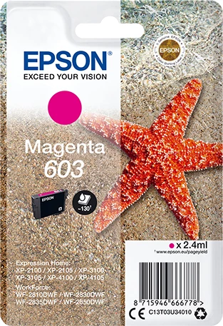 Kartush boje, Epson, 603 C13T03U34010, 2.4 ml 130 faqe, magenta