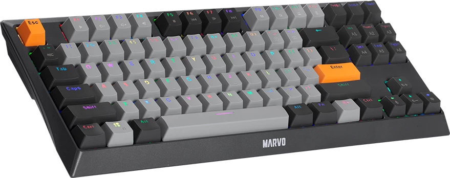 Tastierë mekanike Marvo KG980B TKL 87 taste, Hot-swap, RGB, Type-C, e zezë