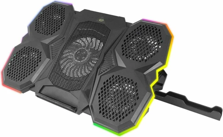Stand ftohës gaming Esperanza Breva EGC107 me mbajtëse telefoni, i zi