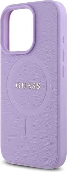 Mbështjellës Guess Saffiano MagSafe për iPhone 16 Pro Max, Violet