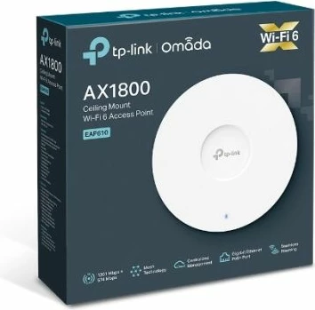 Pikë aksesi TP-LINK EAP610 WiFi 6 AX1800 1800Mbps PoE+ montim tavan/mur, e bardhë