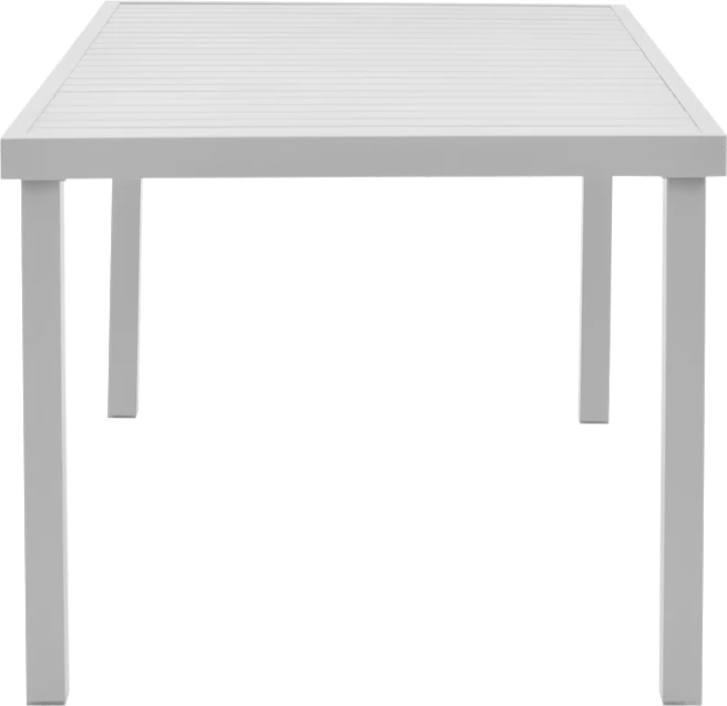 Tavolinë me karrige Kliton - Savor set prej 5 copash alumini, ngjyrë e bardhë, 150x80x74cm